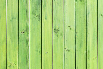 Vertical green wood background. Green paint wood texture. Vibrant color plank. Board structure....