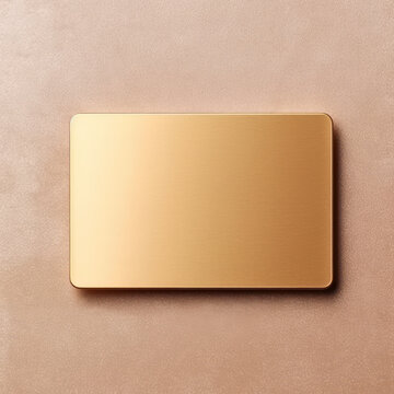 Blank gold metal card flatlay mockup 
