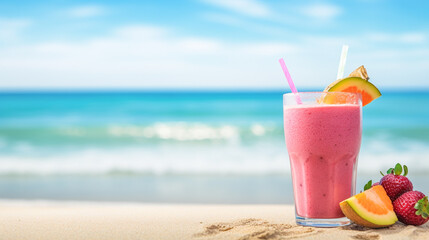 healthy cocktail on the beach