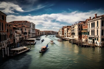 Fototapeta na wymiar The beautiful grand canal in Venice is a mesmerizing travel destination. Generative AI