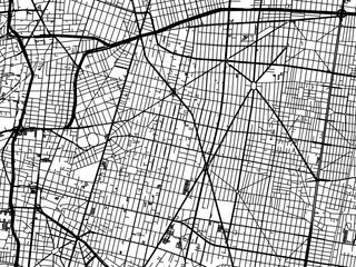 Vector road map of the city of  Colonia del Valle in Mexico with black roads on a white background.