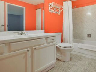 Modern residential bathroom interior