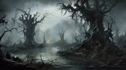 Cursed swamp - obrazy, fototapety, plakaty