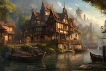Obraz premium Fishing village