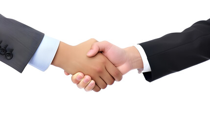 Handshake concept, business partners meeting, successful agreement, isolated on white background.