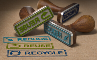3R Reduce, Reuse and Recycle. Waste management concept