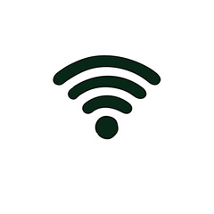 A hand-drawn cartoon Wi-Fi signal icon on a white background.