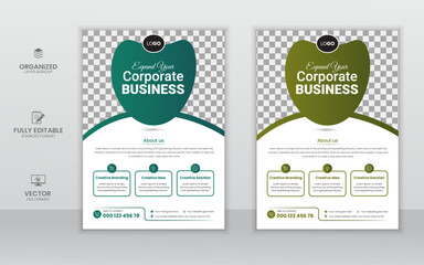 Professional creative modern Vector colorful business flyer design ,
