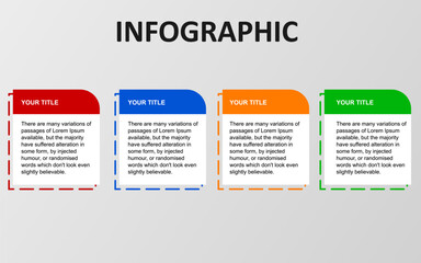 4 step infographic elements in full color for presentations, posters and banners.