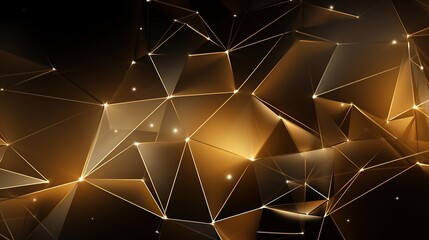 abstract background ,gold triangles,shining gold crystals