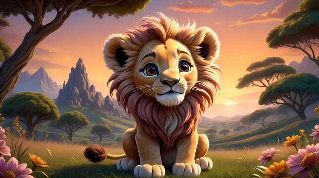 Illustration Of Cute Cartoon Lion. Royalty Free SVG, Cliparts, Vectors, and  Stock Illustration. Image 50658628.