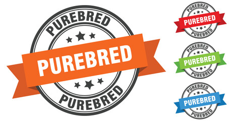 Fototapeta premium purebred stamp. round band sign set. label