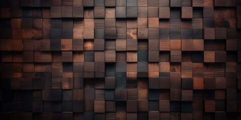 Wood background. Modern wooden facing background. Dark wooden banner. Rustic three-dimensional wood texture