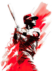 Obraz premium Digital Neo-Classical Baseball Illustration
