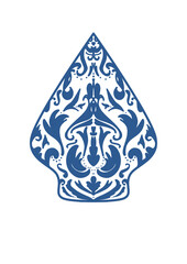 Obraz premium Simple doodle inspired by Gunungan from Javanese Indonesia with blue color that can be use for social media, wallpaper, e.t.c. 