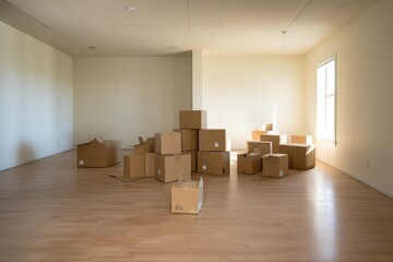 moving boxes in a vacant room
