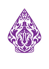 Obraz premium Simple doodle inspired by Gunungan from Javanese Indonesia with purple color that can be use for social media, wallpaper, e.t.c. 