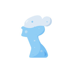 Female character, water balance concept, human silhouette is 60% water, aqua theme. Vector illustration isolated on white background.