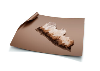 Map Of Liberia Old Style Brown On Unrolled Map Paper Sheet On White Background 3d Illustration