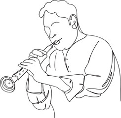 Musical Instrument of India: Shahnai Players Clip Art, Indian Classical Music: Shahnai Players Clip Art, Cultural Heritage of India:  Shahnai Clip Art