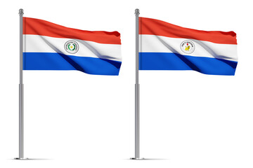 Flag of Paraguay isolated on white background. 3d-rendering