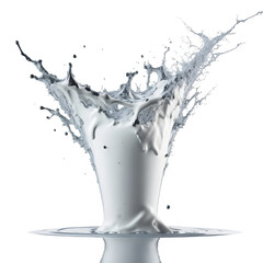 milk splash, isolated on transparent background