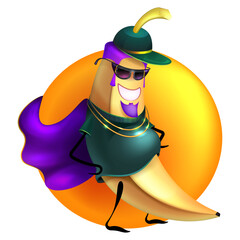 Yellow banana vector logo