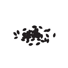 Pumpkin Seeds Icon, Pepita Grains Silhouette Isolated, Scattered Healthy Nuts Pictogram, Pumpkin Seed Group
