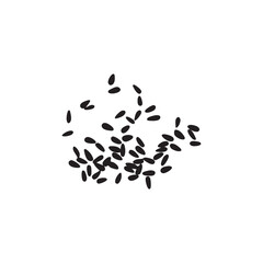 Sunflower Seed Icons, Scattered Sunflower Seeds Symbol, Sun Flower Grains Silhouette, Edible Oil Seeds