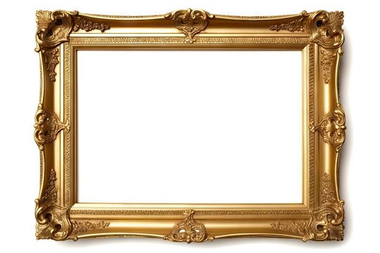 Timeless elegance. Golden vintage art frames on white background isolated. Antique frame design. Retro gallery. Preserving history. Classic antique borders