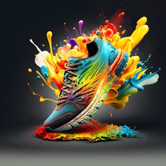 commercial sport shoes photo colorfull advertisment 