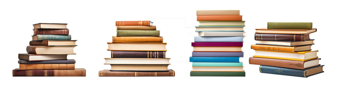 Stack of books,isolated white background, high quality photo