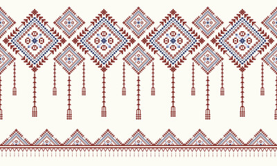 Geometric design fabric pattern, seamless, wallpaper, clothing, carpet, fiber, yarn and shawl. Asian Indian. Abstract background