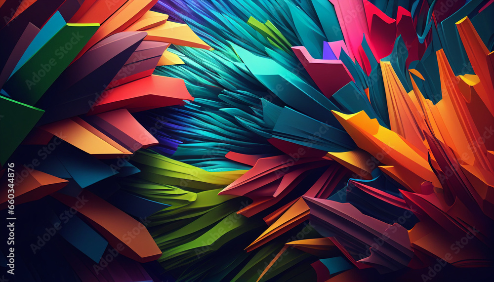Poster feathers on black, a colorful abstract background with a colorful background ai generated image