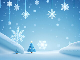 Fototapeta na wymiar Christmas snow Background, winter background, falling snowflakes, magical, whimsical, light blues, white lights, smaller accents, snow piles