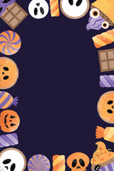 Halloween Candy Frame Background