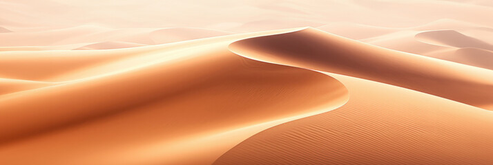 Golden sand dunes panorama in daylight