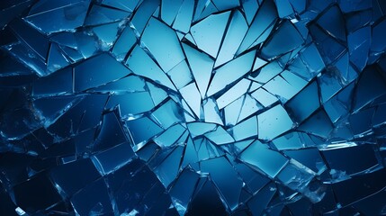 Abstract illustration of shattered glass with light reflections and textures, suitable for concepts related to disruption and chaos - created by Generative AI