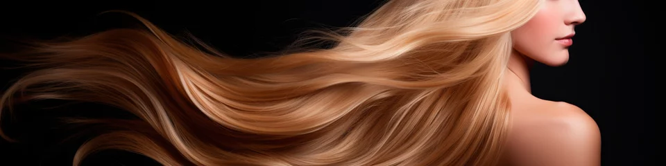 Fotobehang Long beautiful silky female hair. Generative AI. © Яна Ерік Татевосян
