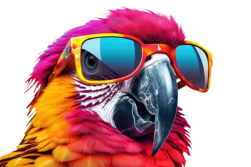 Zelfklevend Fotobehang Vibrant Parrot Showcasing Trendy Feathers on isolated background © Artimas 