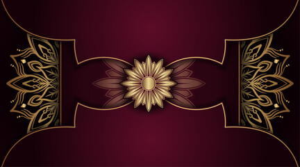 Red background with golden mandala ornament