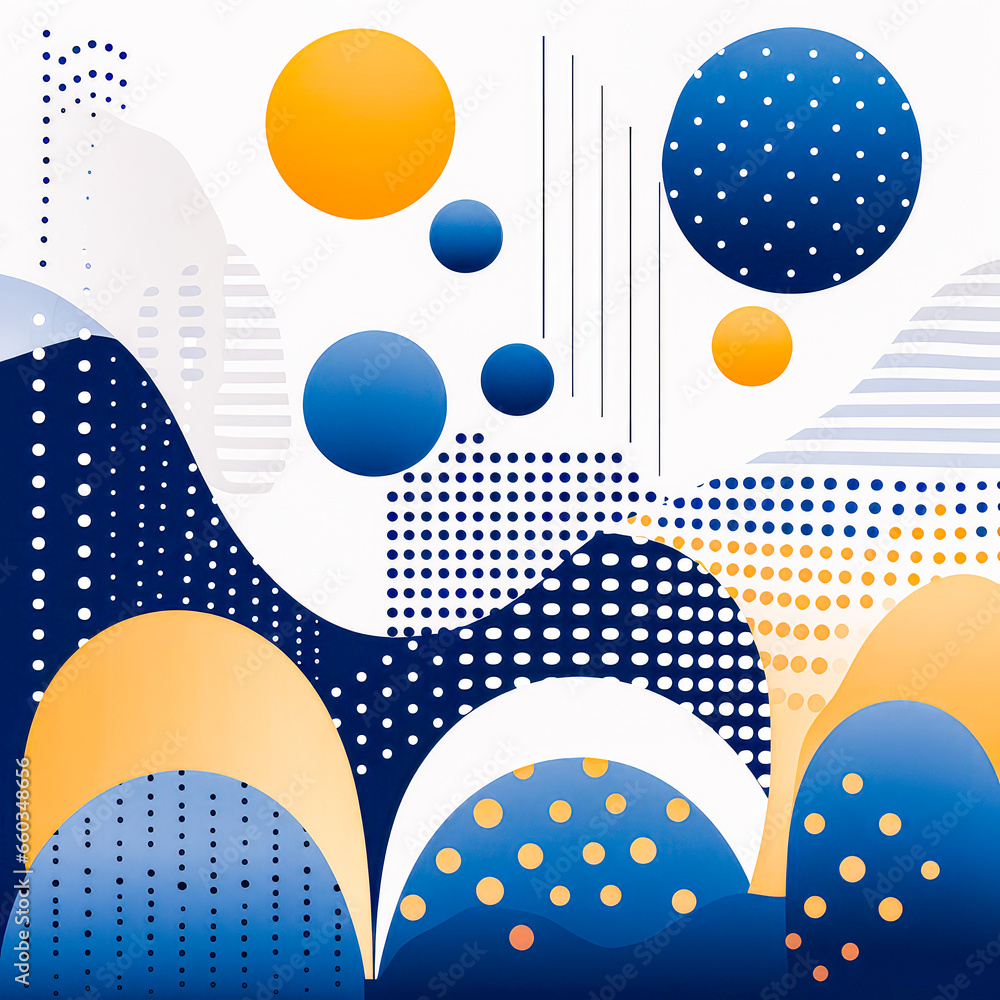 Poster vibrant and dynamic mosaic background with a playful mix of abstract shapes and colors. perfect for 