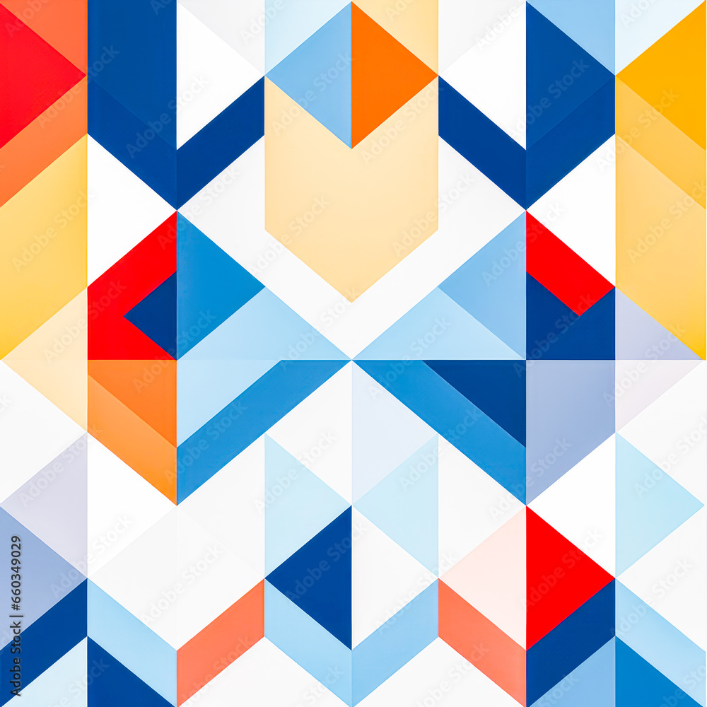 Poster abstract geometric composition in minimalist style - showcasing triangles and simple shapes.