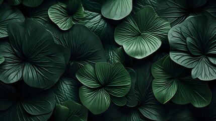 foliage plant with dark green pastel color empty background