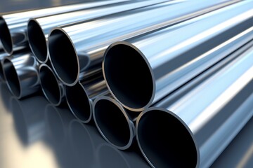 3D model of metallic tubes for industrial applications. Generative AI