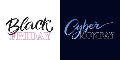 Black Friday sale - Cyber monday - lettering label art.