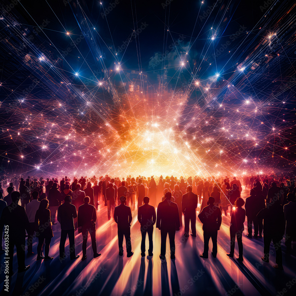 Poster unleashing the power of modern technology: an intriguing web-inspired background