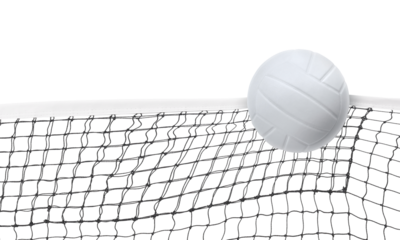 Volleyball in the net Isolated PNG transparent