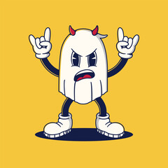 Halloween Retro Mascot Character Illustration