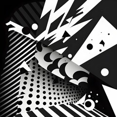 black and white 80s patterns stencil art vector shape 